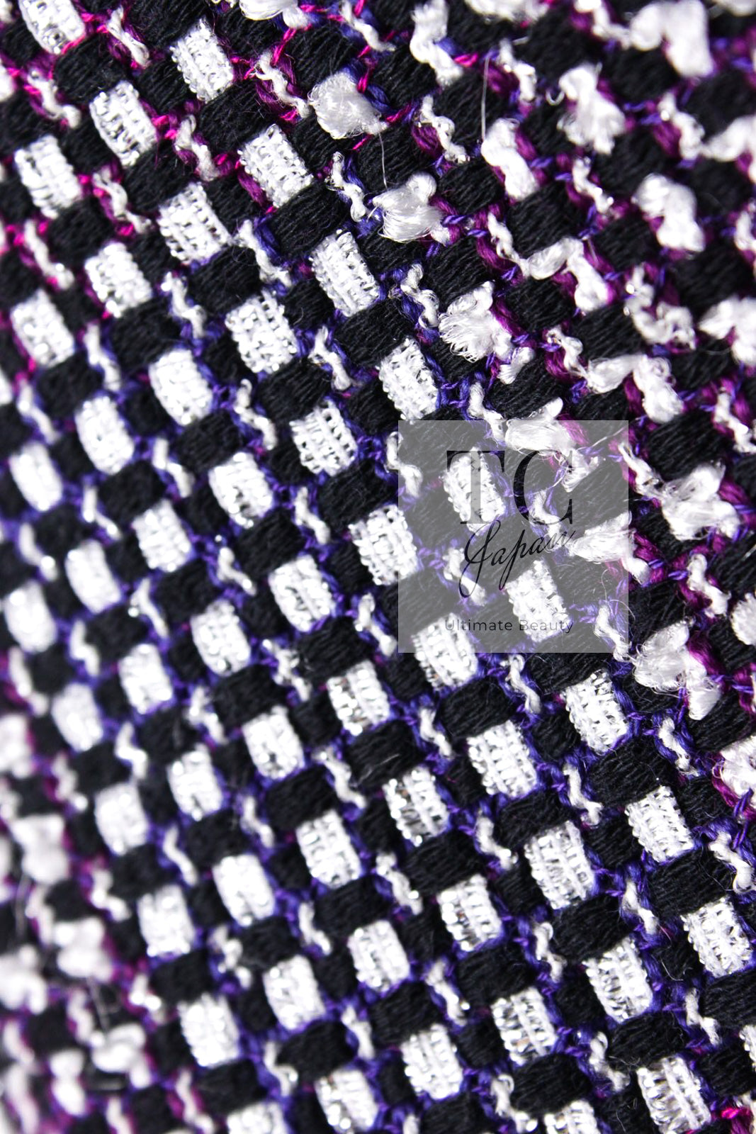 CHANEL 09S Purple Cotton Sequin Trim Wool Tweed Dress 38 シャネル パープル コットン スパンコール トリム ウール ツイード ワンピース 即発