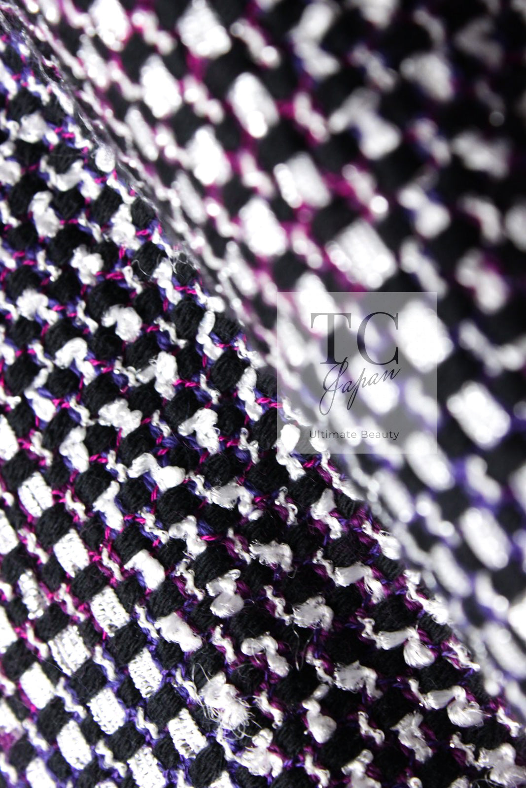 CHANEL 09S Purple Cotton Sequin Trim Wool Tweed Dress 38 シャネル パープル コットン スパンコール トリム ウール ツイード ワンピース 即発