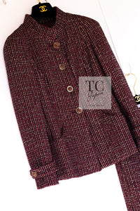 CHANEL 12PF Burgundy Wine Red Griopix Jacket Skirt Suit 34 シャネル バーガンディー ワイン レッド グリポア宝石ボタン ジャケット スカート スーツ 即発