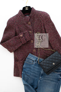 CHANEL 12PF Burgundy Wine Red Griopix Jacket Skirt Suit 34 シャネル バーガンディー ワイン レッド グリポア宝石ボタン ジャケット スカート スーツ 即発
