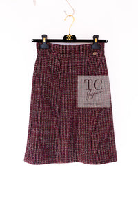 CHANEL 12PF Burgundy Wine Red Griopix Jacket Skirt Suit 34 シャネル バーガンディー ワイン レッド グリポア宝石ボタン ジャケット スカート スーツ 即発