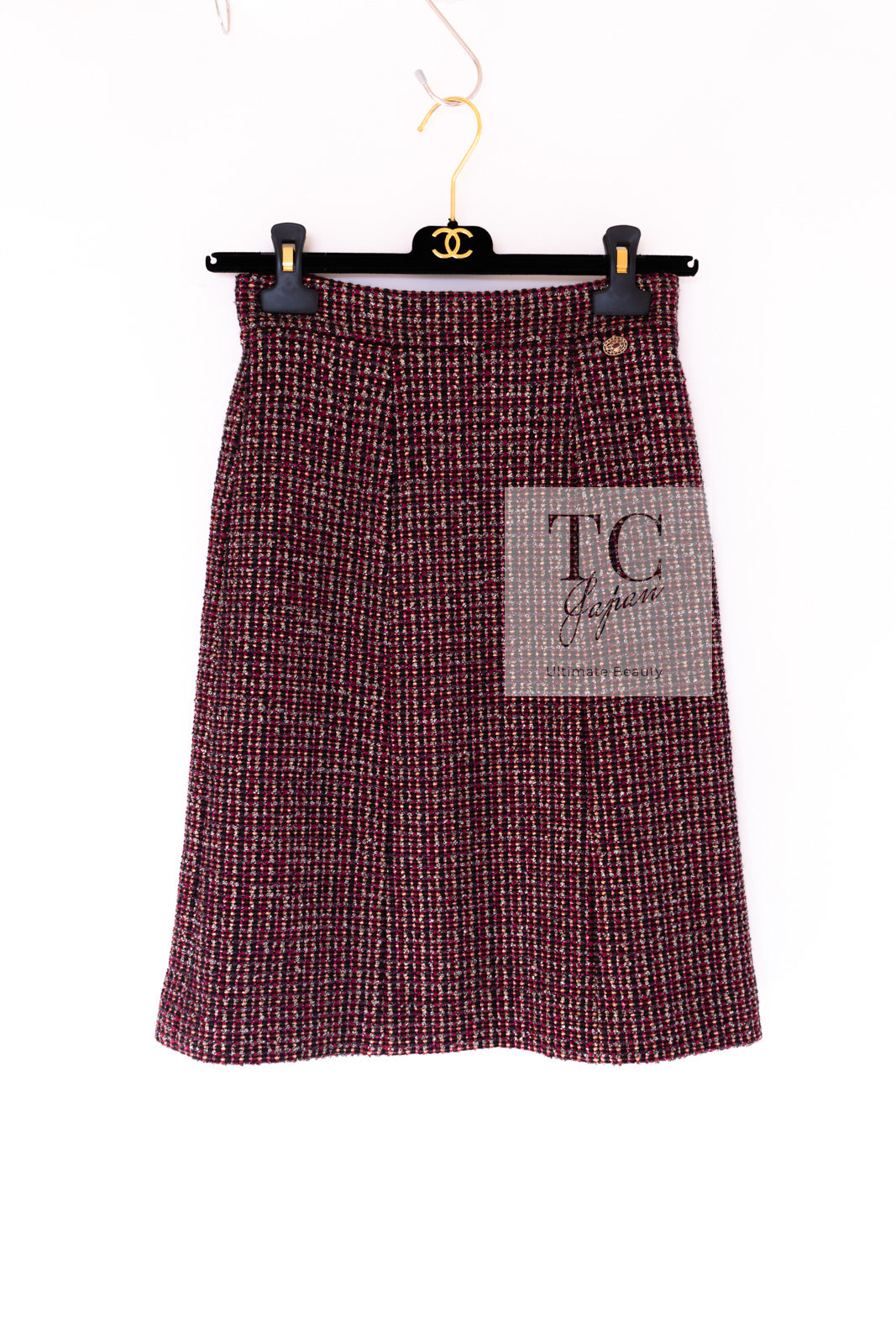 CHANEL 12PF Burgundy Wine Red Griopix Jacket Skirt Suit 34 シャネル バーガンディー ワイン レッド グリポア宝石ボタン ジャケット スカート スーツ 即発