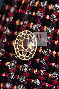CHANEL 12PF Burgundy Wine Red Griopix Jacket Skirt Suit 34 シャネル バーガンディー ワイン レッド グリポア宝石ボタン ジャケット スカート スーツ 即発