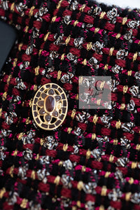 CHANEL 12PF Burgundy Wine Red Griopix Jacket Skirt Suit 34 シャネル バーガンディー ワイン レッド グリポア宝石ボタン ジャケット スカート スーツ 即発