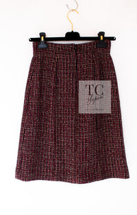 CHANEL 12PF Burgundy Wine Red Griopix Jacket Skirt Suit 34 シャネル バーガンディー ワイン レッド グリポア宝石ボタン ジャケット スカート スーツ 即発