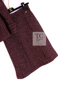 CHANEL 12PF Burgundy Wine Red Griopix Jacket Skirt Suit 34 シャネル バーガンディー ワイン レッド グリポア宝石ボタン ジャケット スカート スーツ 即発