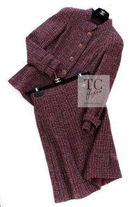 CHANEL 12PF Burgundy Wine Red Griopix Jacket Skirt Suit 34 シャネル バーガンディー ワイン レッド グリポア宝石ボタン ジャケット スカート スーツ 即発