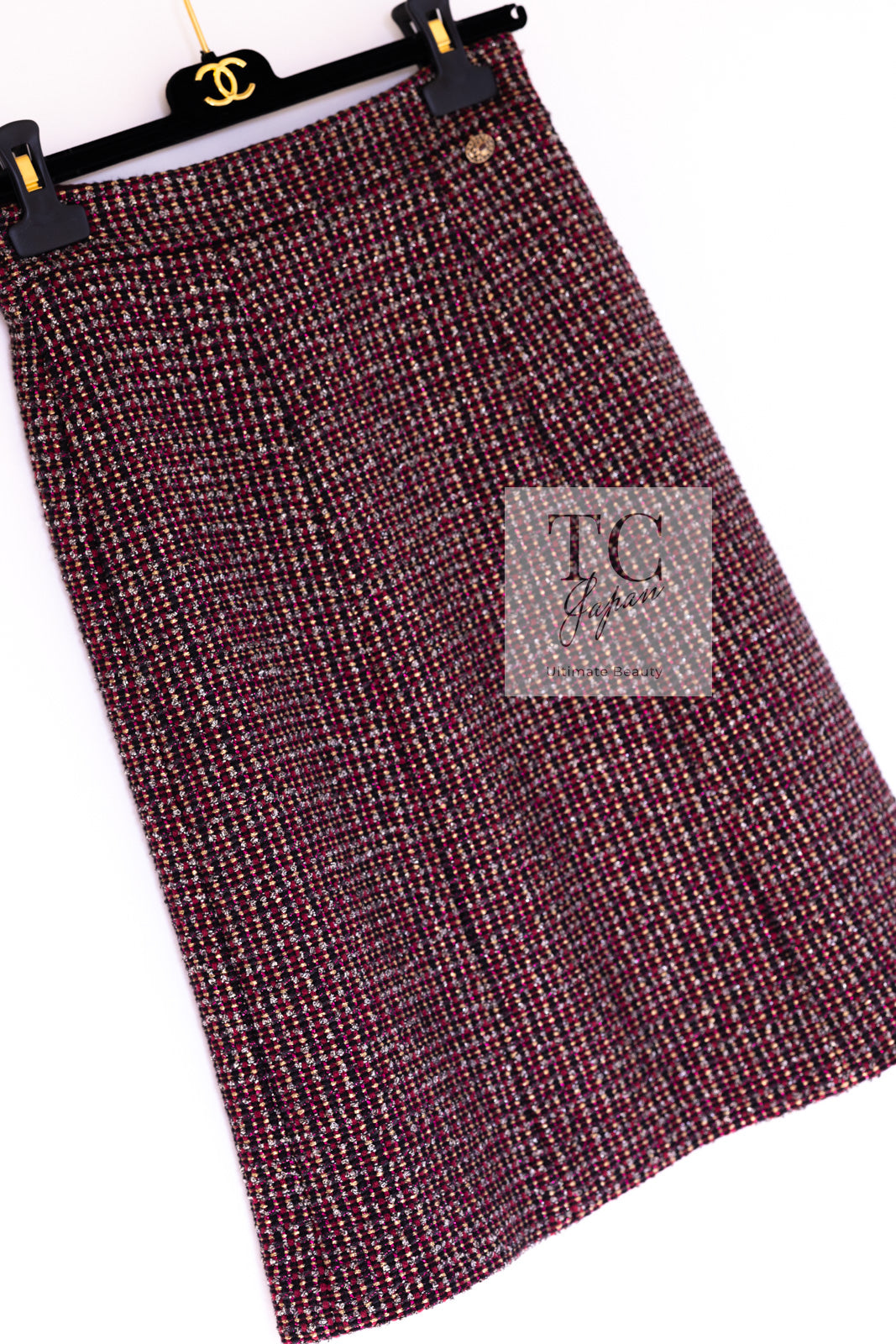 CHANEL 12PF Burgundy Wine Red Griopix Jacket Skirt Suit 34 シャネル バーガンディー ワイン レッド グリポア宝石ボタン ジャケット スカート スーツ 即発