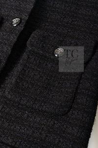 CHANEL 21C Black Bow CC Buttons Tweed Jacket Skirt Suit 38 シャネル ブラック リボン ココボタン ツイード ジャケット スカート スーツ 即発