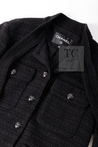 CHANEL 21C Black Bow CC Buttons Tweed Jacket Skirt Suit 38 シャネル ブラック リボン ココボタン ツイード ジャケット スカート スーツ 即発