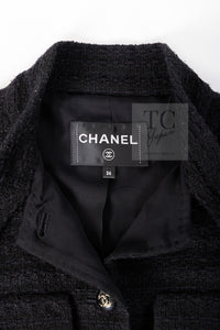 CHANEL 21C Black Bow CC Buttons Tweed Jacket Skirt Suit 38 シャネル ブラック リボン ココボタン ツイード ジャケット スカート スーツ 即発