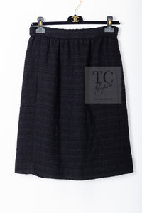 CHANEL 21C Black Bow CC Buttons Tweed Jacket Skirt Suit 38 シャネル ブラック リボン ココボタン ツイード ジャケット スカート スーツ 即発