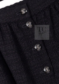 CHANEL 21C Black Bow CC Buttons Tweed Jacket Skirt Suit 38 シャネル ブラック リボン ココボタン ツイード ジャケット スカート スーツ 即発
