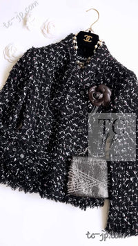 CHANEL 06A Black Purple Wool Cotton Mohair Ribbon Tweed Jacket Skirt Suit 34 36 シャネル ブラック パープル ウール コットン モヘア リボン ツイード ジャケット スカート スーツ 即発