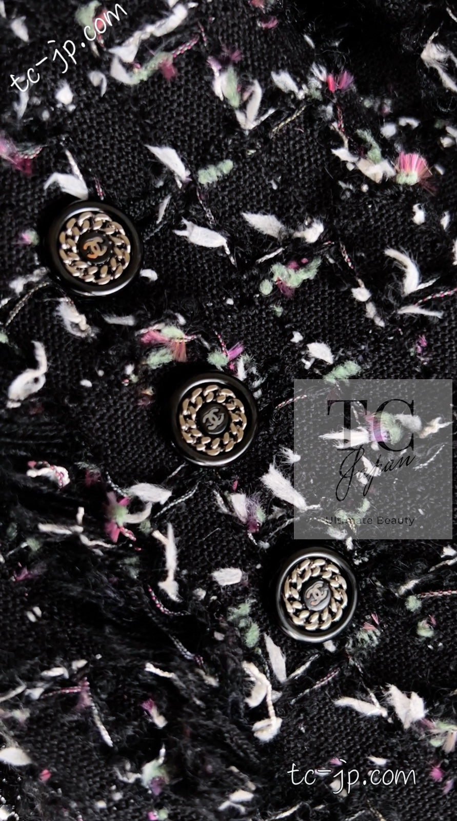 CHANEL 06A Black Purple Wool Cotton Mohair Ribbon Tweed Jacket Skirt Suit 34 36 シャネル ブラック パープル ウール コットン モヘア リボン ツイード ジャケット スカート スーツ 即発