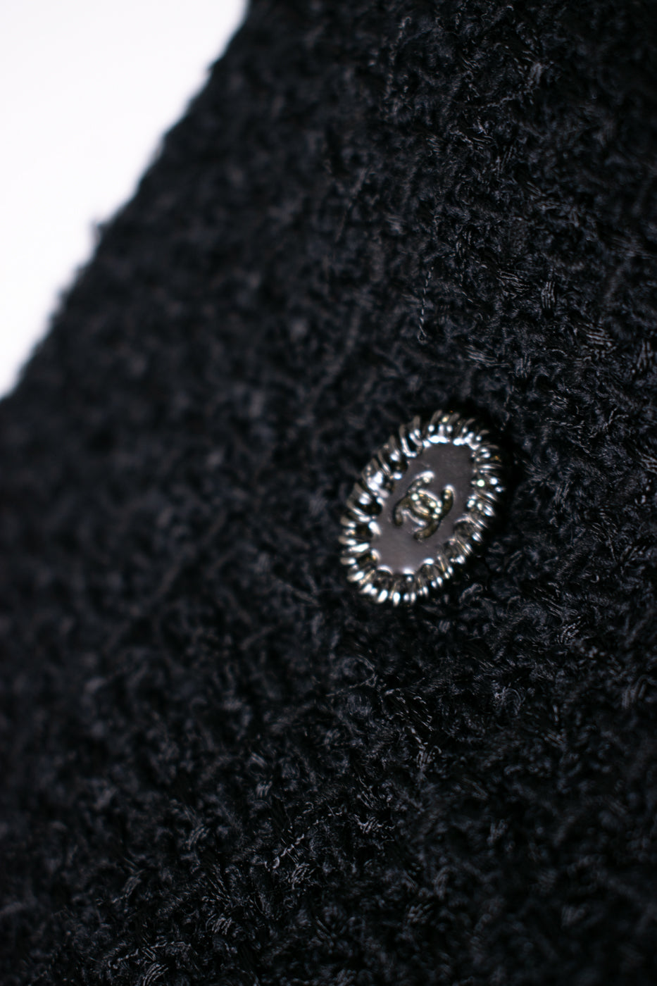 CHANEL 11C Little Black Jacket Tweed Wool CC Button Skirt Suit 34 36 シャネル リトル ブラック ジャケット ツイード ウール ココボタン スカート スーツ 即発