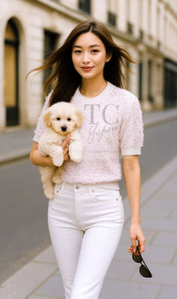 CHANEL 16C White Red Dot Ribbon Embellishments Knit Pullover Sweater Tops 40 42 シャネル ホワイト レッド ドット リボン ニット プルオーバー セーター トップス 即発
