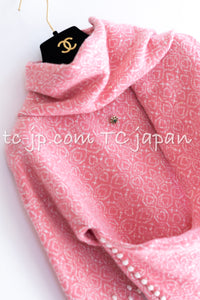 CHANEL 12PF Pink Ivory Scarf Gripoix Cashmere Knit Sweater 34 36 シャネル ピンク 桜さくらカラー マフラー付 グリポワ宝石  カシミヤ ニット セーター 即発