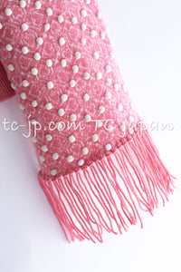 CHANEL 12PF Pink Ivory Scarf Gripoix Cashmere Knit Sweater 34 36 シャネル ピンク 桜さくらカラー マフラー付 グリポワ宝石  カシミヤ ニット セーター 即発