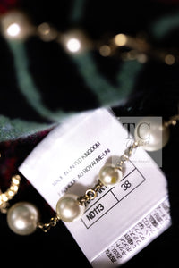 CHANEL 21PF Black Multicolor Floral Cashmere Knit Tops Sweater 38 シャネル ブラック マルチカラー 花柄 カシミア ニット トップス セーター 即発