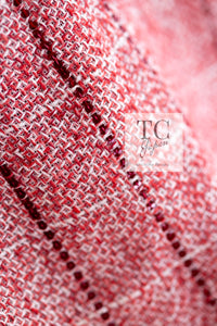 CHANEL 01S Red Linen Tweed Sequin Trim Vest Tops 38 シャネル レッド リネン ツイード スパンコール トリム ベスト ジレ トップス 即発