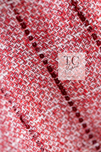 CHANEL 01S Red Linen Tweed Sequin Trim Vest Tops 38 シャネル レッド リネン ツイード スパンコール トリム ベスト ジレ トップス 即発