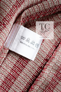 CHANEL 01S Beige Red Knit Sequin Vest Tops 38 シャネル ベージュ レッド スパンコール ニット ベスト トップス 即発