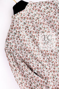 CHANEL 24PA White Red CC Logo Floral Pattern Tops Blouse 34 シャネル ホワイト レッド CC ロゴ 花柄 トップス ブラウス 即発