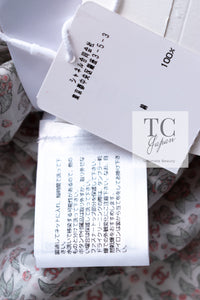 CHANEL 24PA White Red CC Logo Floral Pattern Tops Blouse 34 シャネル ホワイト レッド CC ロゴ 花柄 トップス ブラウス 即発