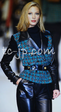 CHANEL 92A Vintage Green Black Tweed Skirt 36 38 シャネル ヴィンテージ グリーン ブラック ツイード スカート 即発