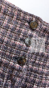 CHANEL 03S Brown Beige Pink Linen Cotton Tweed Skirt 38 シャネル ブラウン ベージュ ピンク リネン コットン ツイード スカート 即発