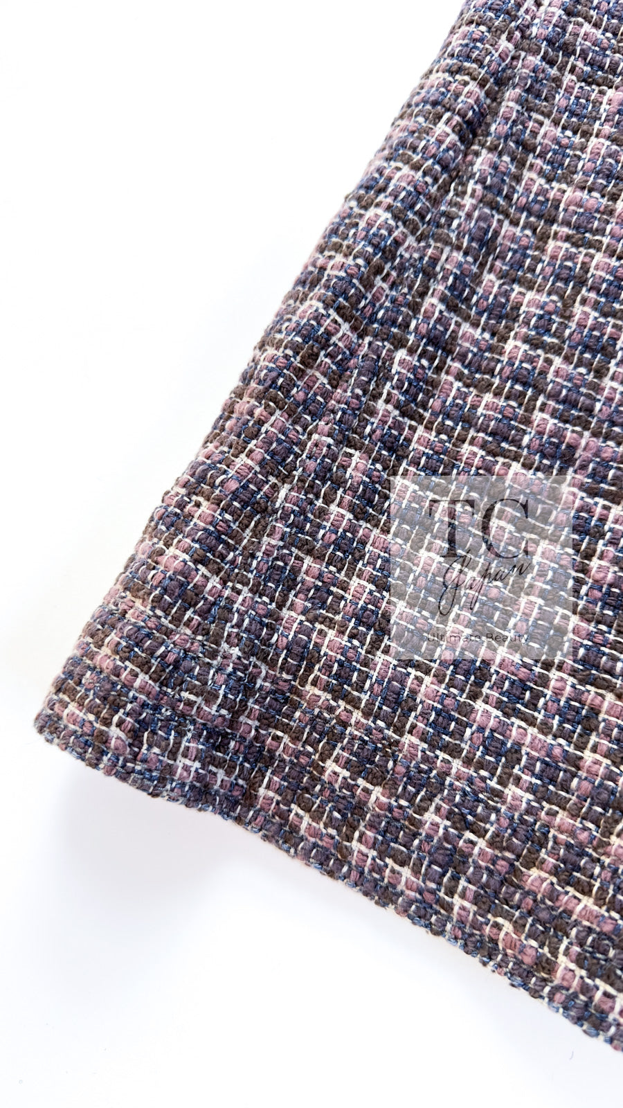 CHANEL 03S Brown Beige Pink Linen Cotton Tweed Skirt 38 シャネル ブラウン ベージュ ピンク リネン コットン ツイード スカート 即発