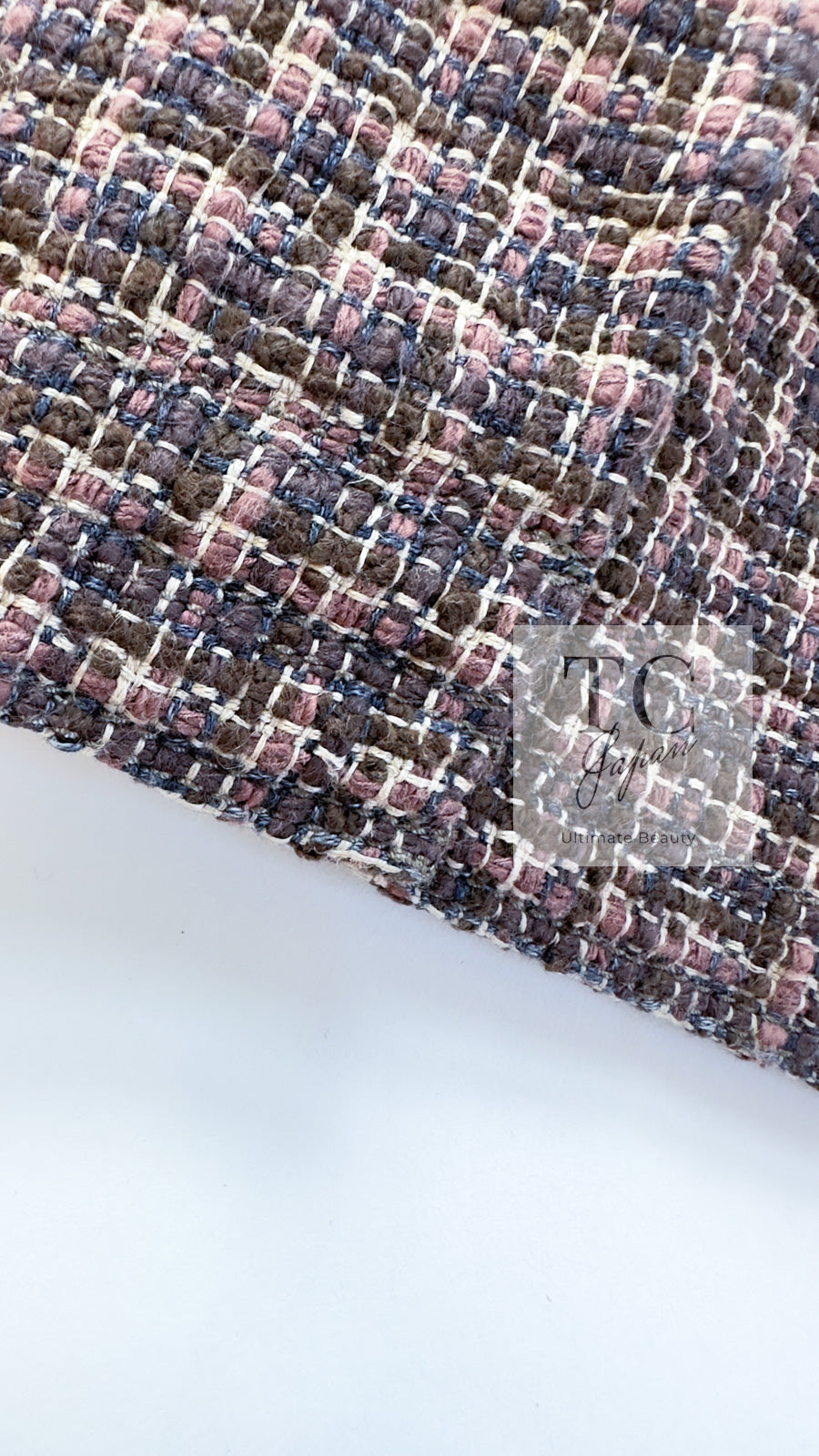 CHANEL 03S Brown Beige Pink Linen Cotton Tweed Skirt 38 シャネル ブラウン ベージュ ピンク リネン コットン ツイード スカート 即発