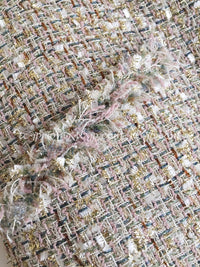 CHANEL 05S Beige Metallic Cotton Lesage Tweed Skirt 44 シャネル ベージュ メタリック コットン ルサージュ ツイード スカート 即発