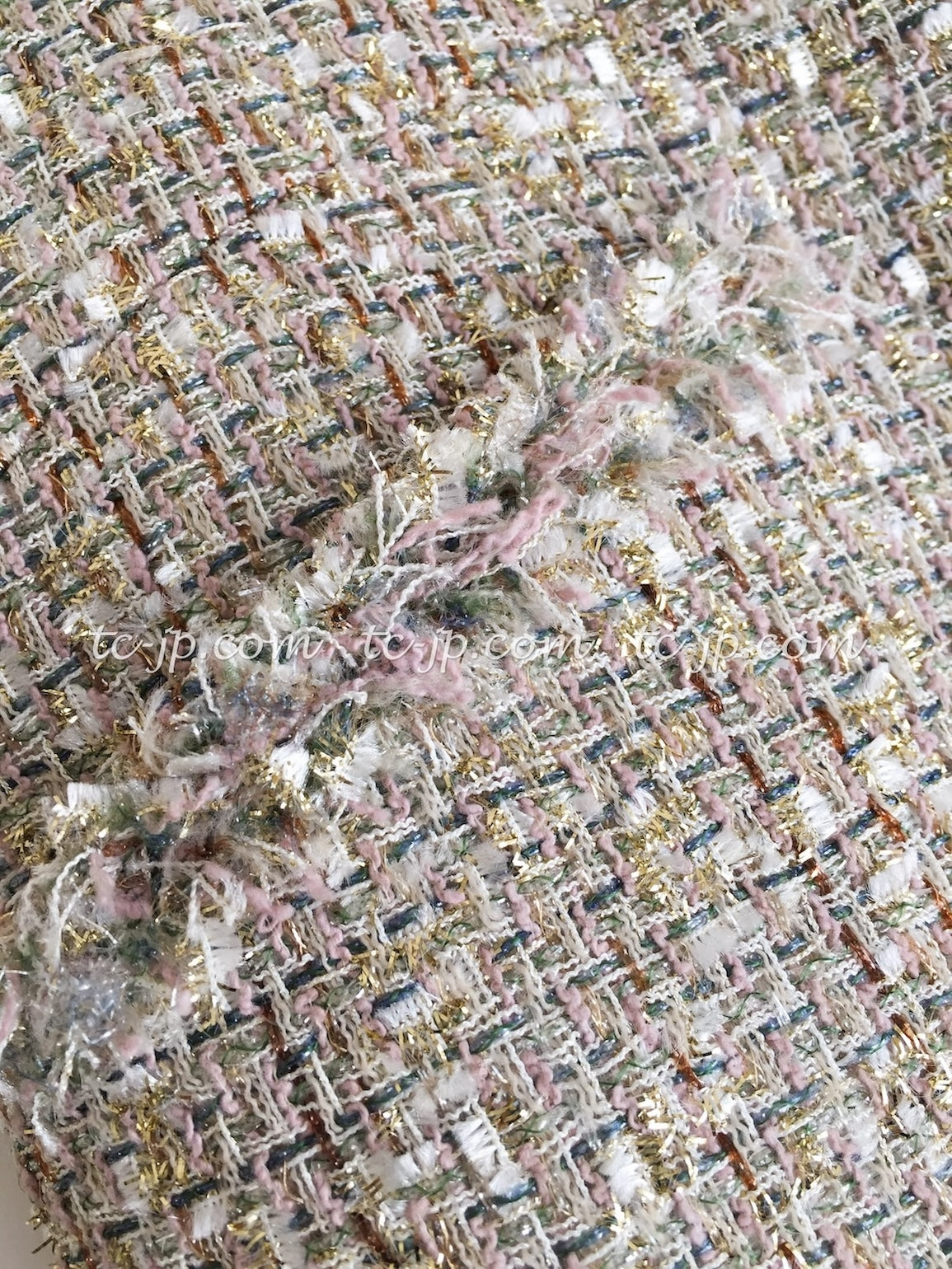CHANEL 05S Beige Metallic Cotton Lesage Tweed Skirt 44 シャネル ベージュ メタリック コットン ルサージュ ツイード スカート 即発
