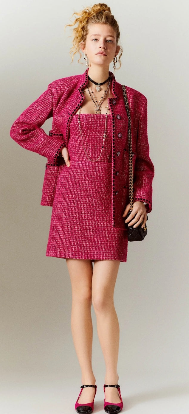 シャネル スカート CHANEL ラズベリー ピンク ウール 混合 ツイード 22A Raspberry Pink Wool Blend Tweed  Skirt – TC JAPAN