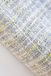 CHANEL 09S Light Gray Mint Cotton Wool Tweed Skirt 34 シャネル ライト グレー ミント コットン ウール ツイード スカート 即発