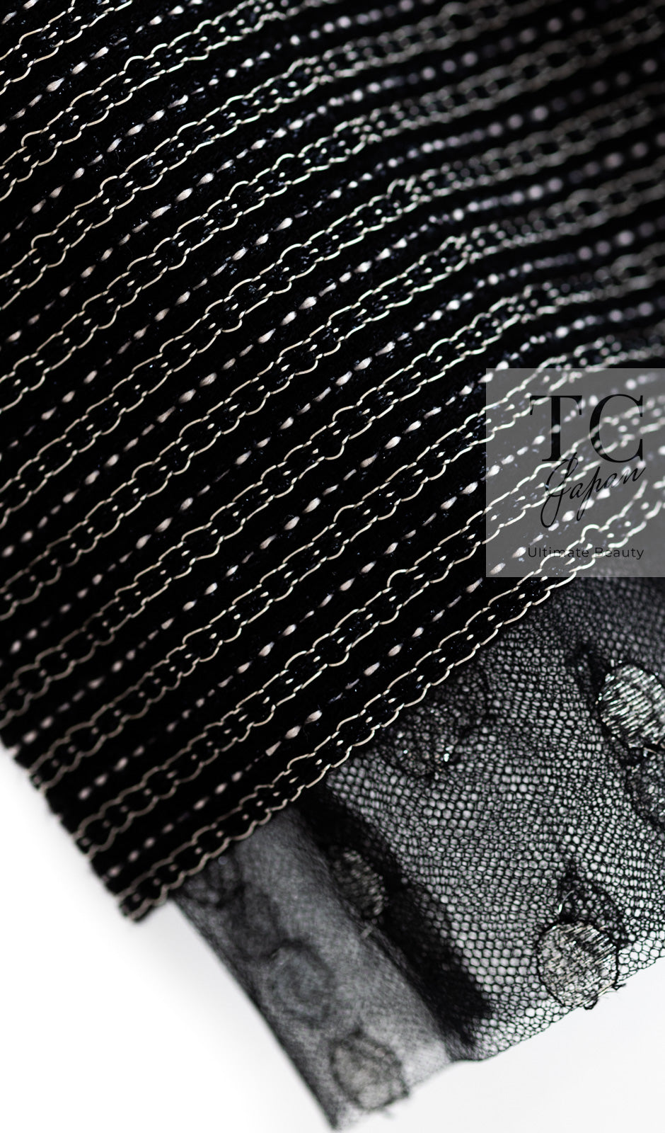 CHANEL 03A Black Silver Hemp Tweed Mini Skirt 34 シャネル ブラック シルバー ヘンプ ツイード ミニ スカート 即発