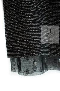 CHANEL 03A Black Silver Hemp Tweed Mini Skirt 34 シャネル ブラック シルバー ヘンプ ツイード ミニ スカート 即発