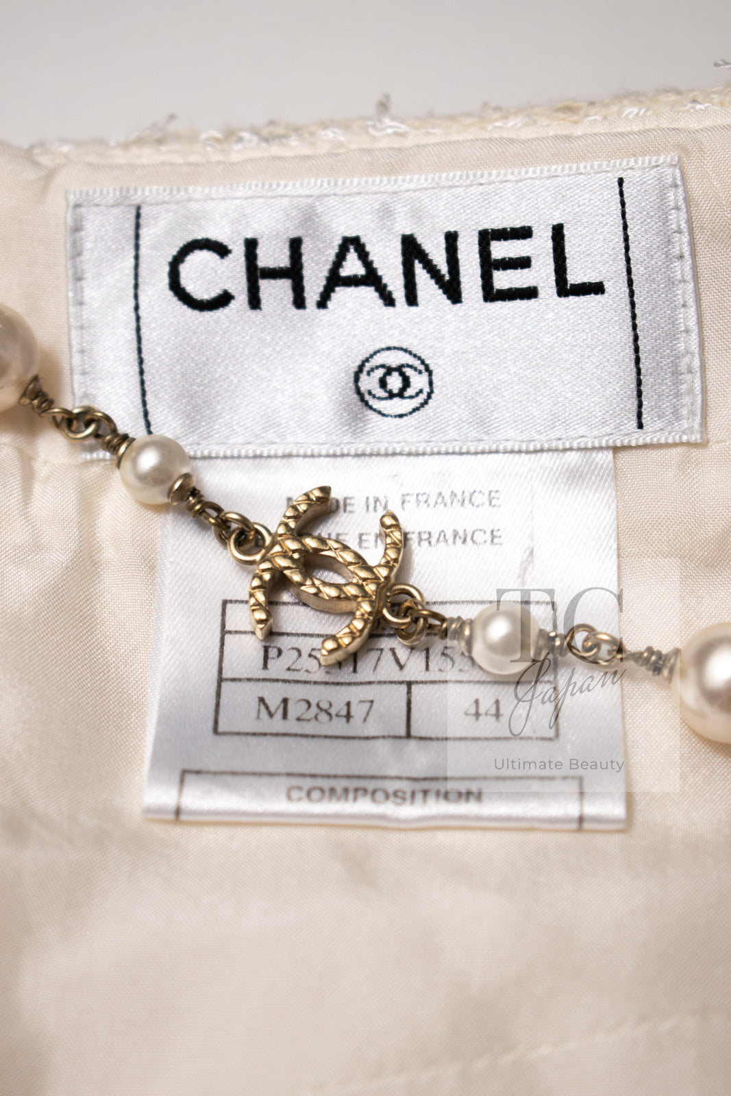 CHANEL 05S Ivory Fringe Sequin Lesage Tweed Skirt 44 シャネル アイボリー フリンジ スパコール ルサージュ ツイード スカート 即発