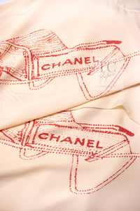 CHANEL 04S Beige Neutral Silk Skirt 36 シャネル ベージュ ニュートラル ミルフィーユ シルク スカート 即発