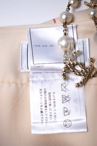 CHANEL 04S Beige Neutral Silk Skirt 36 シャネル ベージュ ニュートラル ミルフィーユ シルク スカート 即発