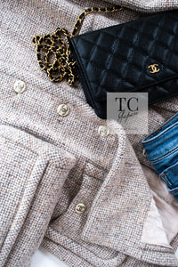 CHANEL 03A Beige Nude Stand Collar Cashmere 100 Tweed Jacket 38 40 シャネル ベージュ ヌード スタンド襟 カシミア 100 ツイード ジャケット 即発