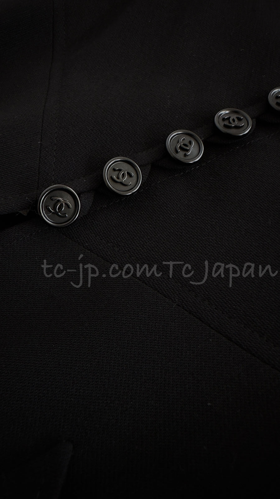 CHANEL 97S Vintage Black Silk CC Logo Jacket Trench Coat 36 シャネル ヴィンテージ ブラック シルク CCロゴ ジャケット トレンチ コート 即発