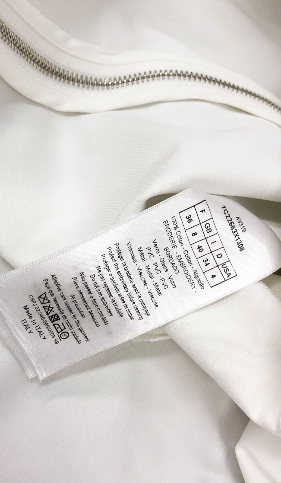 Christian Dior White EmbellishedDress 36 クリスチャン ディオール ホワイト・刺繍・ビーズ・ドレス・ワンピース 即発