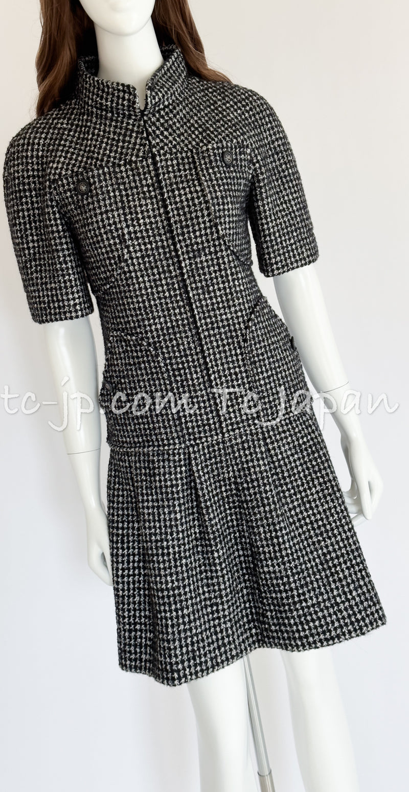 CHANEL 14B Black White Tweed Dress 34 シャネル ブラック・ホワイト・ツイード・ワンピース 即発