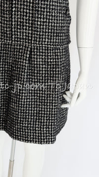 CHANEL 14B Black White Wool Silk Tweed Dress 34 シャネル ブラック ホワイト ウール シルク ツイード ワンピース 即発