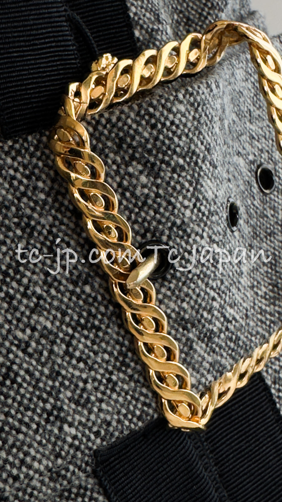 CHANEL 88A Vintage Naomi Campbell Gray Ribbon Bow Dress 40 シャネル ヴィンテージ・グレー・リボン・ワンピース 即発