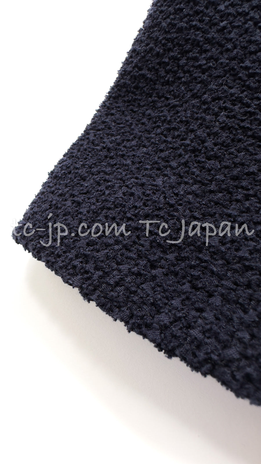CHANEL 21PS Navy Chain Link Accent Cotton Dress 34 シャネル ネイビー チェーン装飾 コットン ワンピース 即発