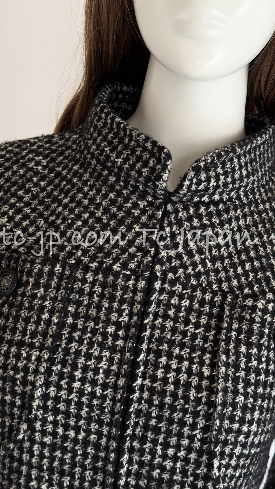 CHANEL 14B Black White Wool Silk Tweed Dress 34 シャネル ブラック ホワイト ウール シルク ツイード ワンピース 即発
